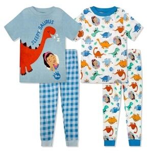 Ms. Rachel Boys Toddler Pajamas 18M Blue Sleepy-Saurus Dinosaur 2pc Set NWT